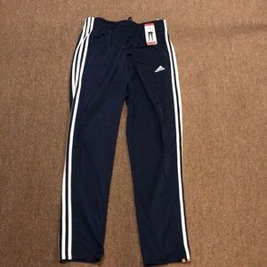 New Navy Blue and White Striped Adidas Sweatpants